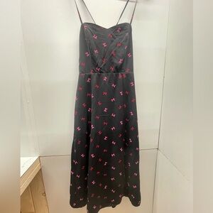 Francesca's Collections Black Maxi Dress with Pink Bow Accents